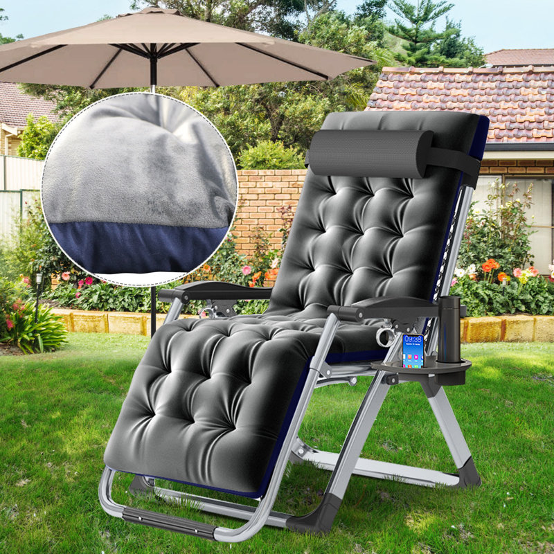 Zero Gravity Chair Lawn Recliner Reclining Patio Lounger Chair Folding Portable Chaise Dark Gray